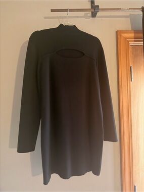 Black Long Sleeve Cutout Women's Dress